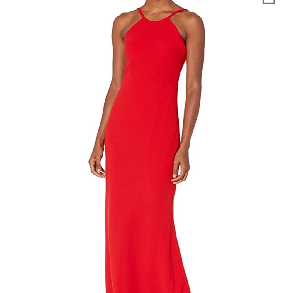 calvin klein red halter dress Crepe Gown Market-Australia